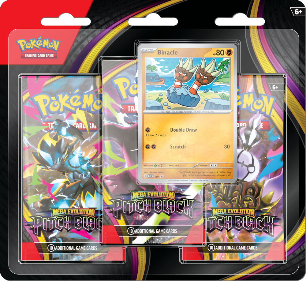 Pokémon TCG: Pitch Black - Blister Pack - Three Boosters - Binacle Promo Card