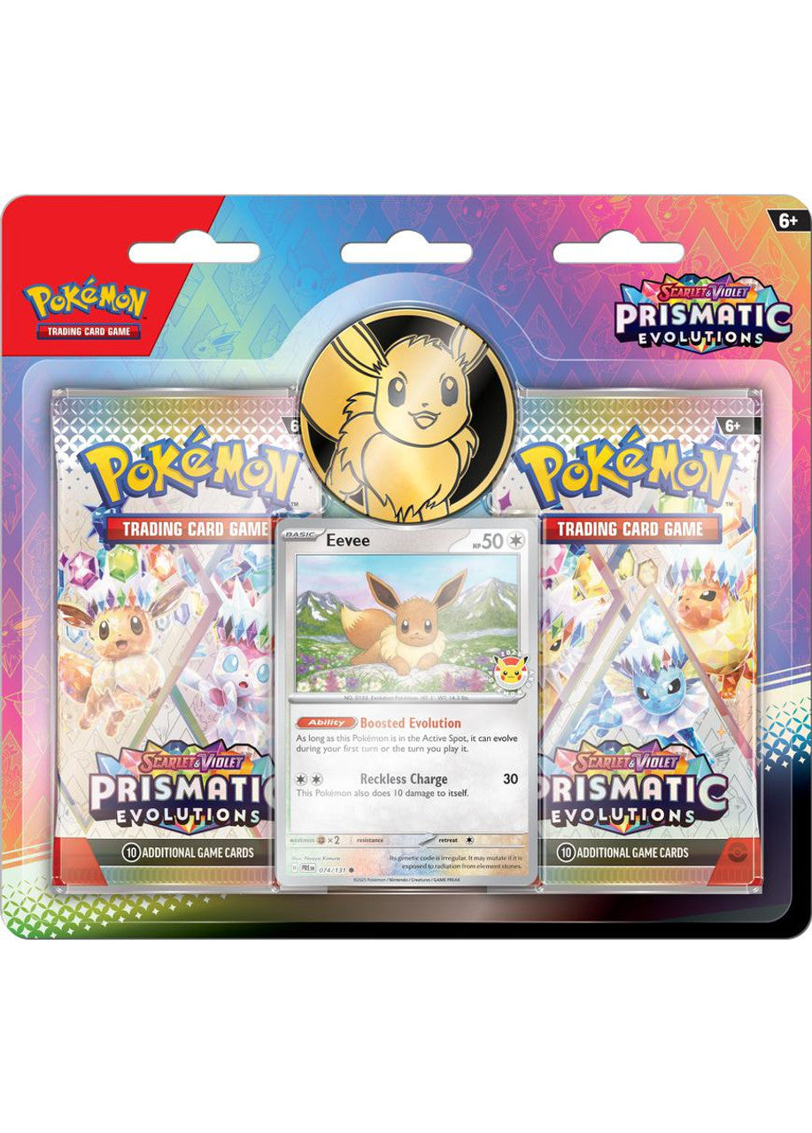 Pokémon TCG: Scarlet & Violet - Prismatic Evolutions - Blister Pack - Two Boosters - Eevee Promo Card