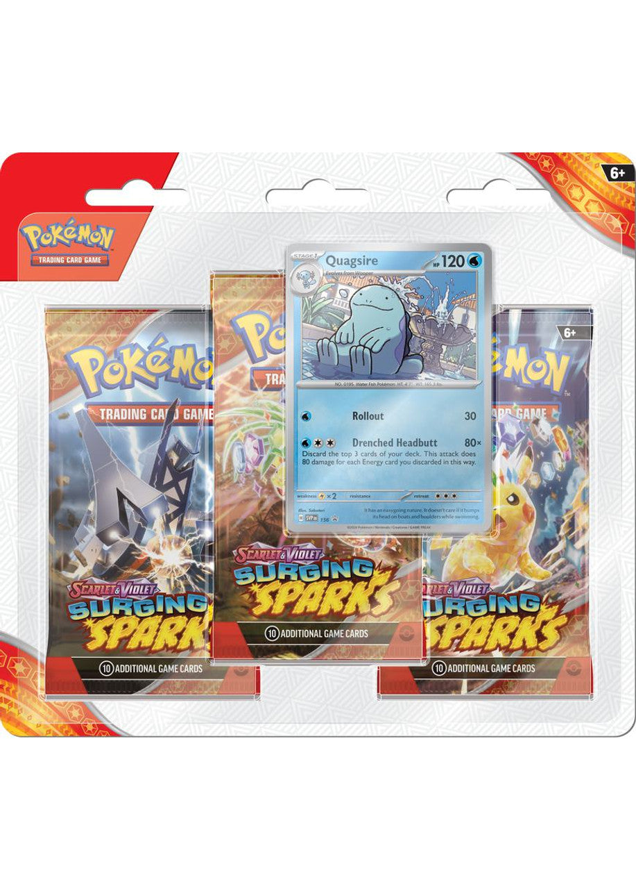 Pokémon TCG: Scarlet & Violet - Surging Sparks - Blister Pack - Three Boosters - Quagsire Promo Card