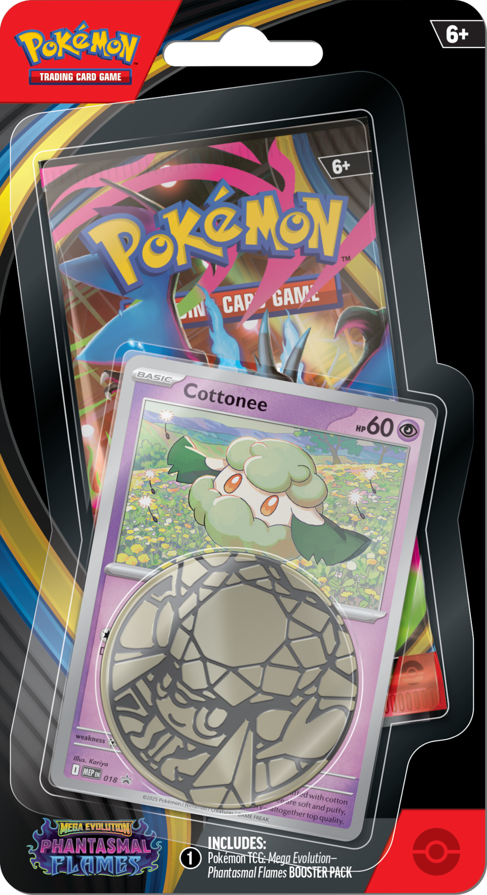 Pokémon TCG: Phantasmal Flames - Blister Pack - Single Booster - Cottonee Promo Card