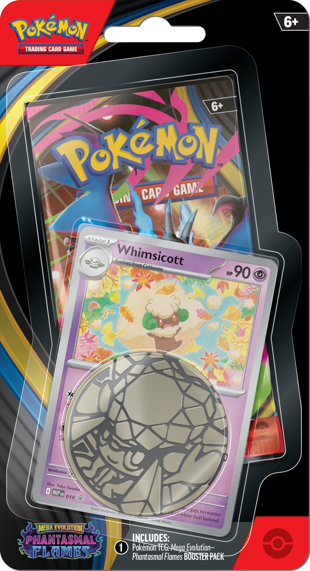 Pokémon TCG: Phantasmal Flames - Blister Pack - Single Booster - Whimsicott Promo Card