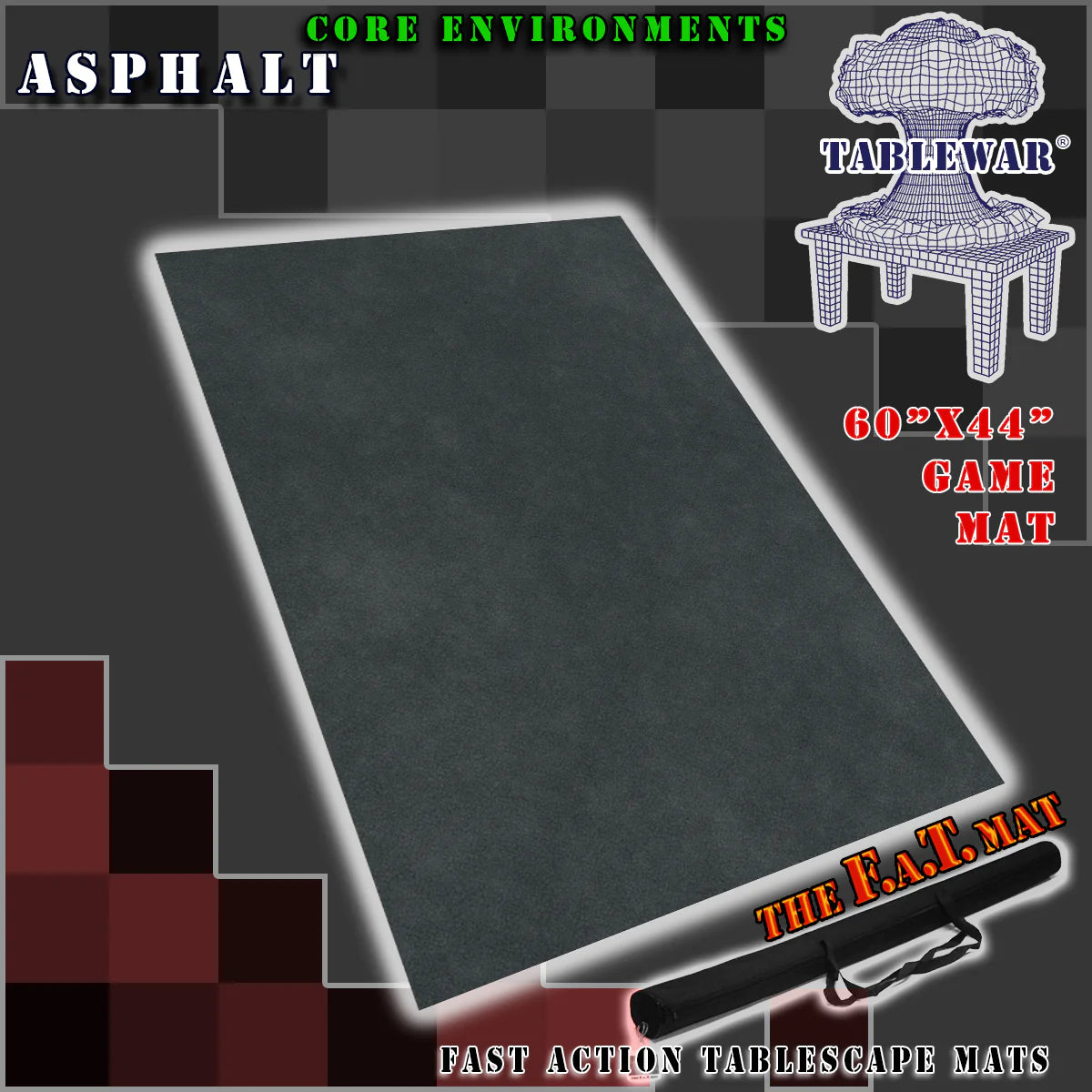 60" x 44" Asphalt F.A.T. Gaming Mat