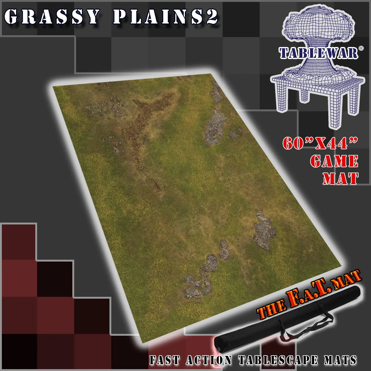 60" x 44" Grassy Plains 2 F.A.T. Gaming Mat