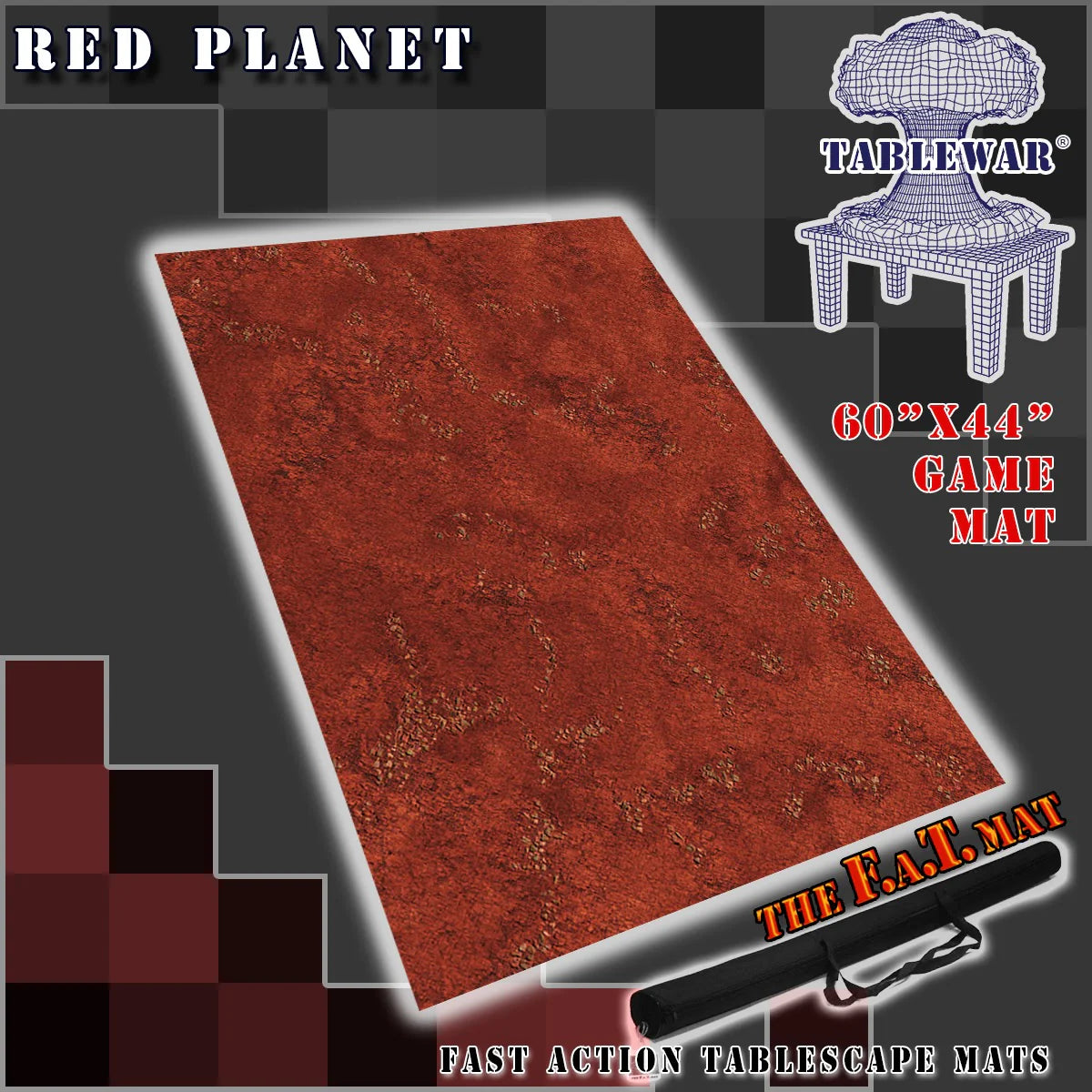 60" x 44" Red Planet F.A.T. Gaming Mat