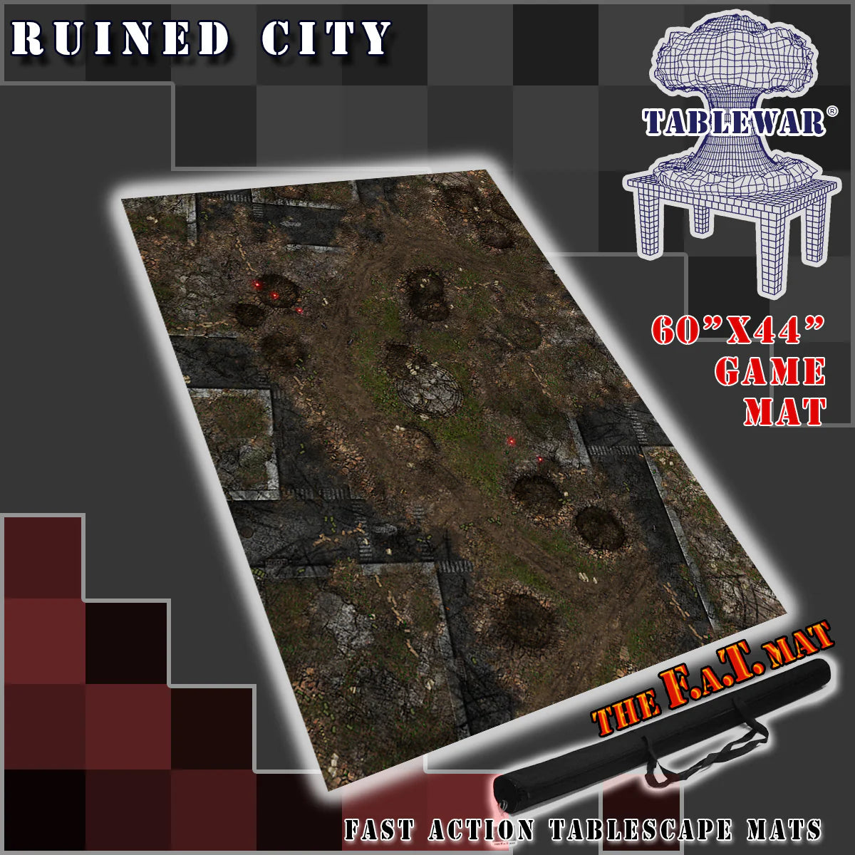 60" x 44" Ruined City F.A.T. Gaming Mat