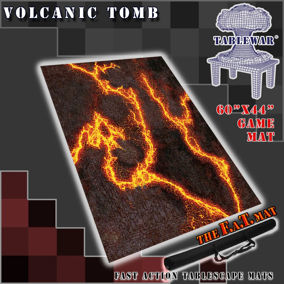 60" x 44" Volcanic Tomb F.A.T. Gaming Mat