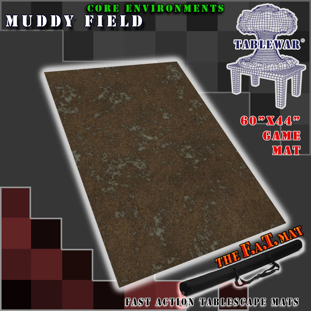 60" x 44" Muddy Field F.A.T. Gaming Mat