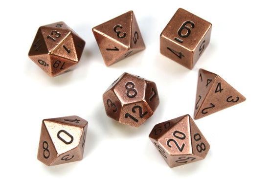 Metal Polyhedral Copper 7-Dice Set