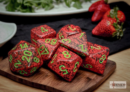 Speckled Strawberry Polyhedral 7-Dice Set