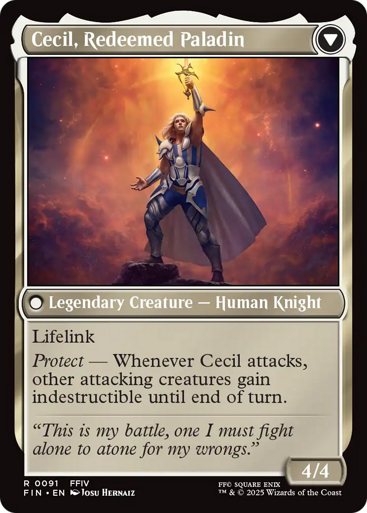 Cecil, Dark Knight // Cecil, Redeemed Paladin [FIN-91]