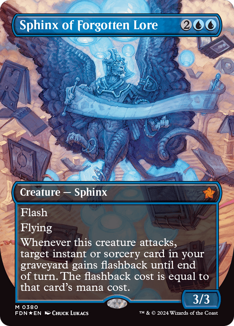 Sphinx of Forgotten Lore - Borderless - Mana Foil [FDN-380]