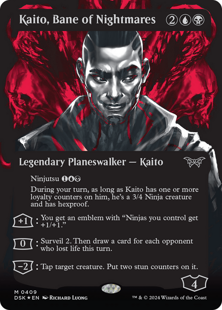 Kaito, Bane of Nightmares - Borderless - Showcase - Textured Foil [DSK-409]