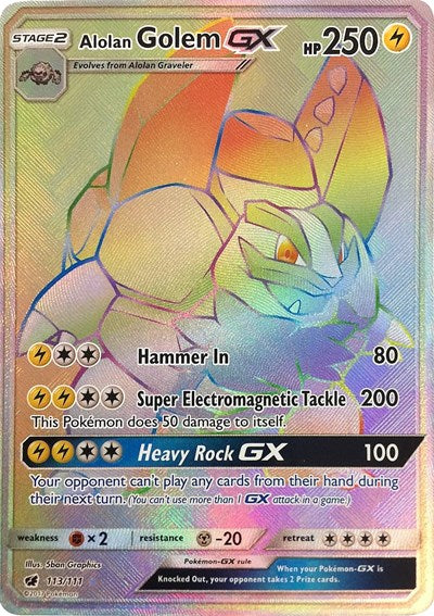 Alolan Golem GX - 113/111 (Secret Rare) [CIN-113-SR]