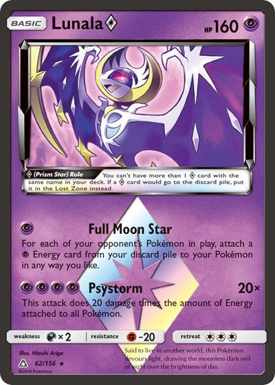 Lunala Prism Star - 62/156 (Prism Rare) [UPR-62-PR]
