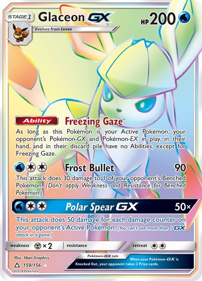Glaceon GX - 159/156 (Secret Rare) [UPR-159-SR]
