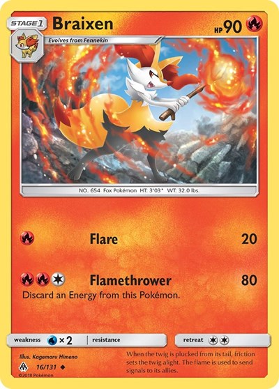 Braixen - 16/131 (Uncommon) [FLI-16-U]