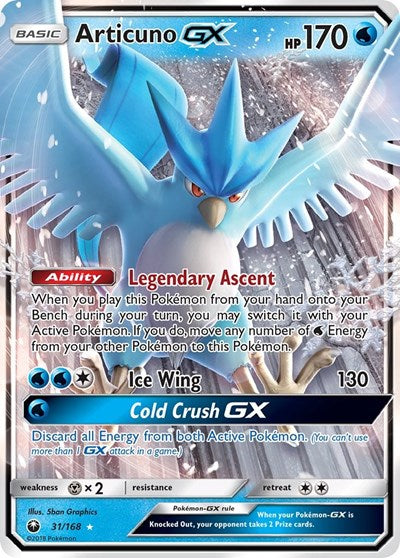 Articuno GX - 31/168 (Ultra Rare) [CES-31-UR]