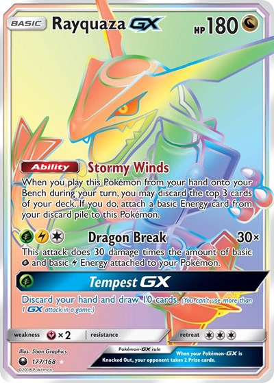 Rayquaza GX - 177/168 (Secret Rare) [CES-177-SR]