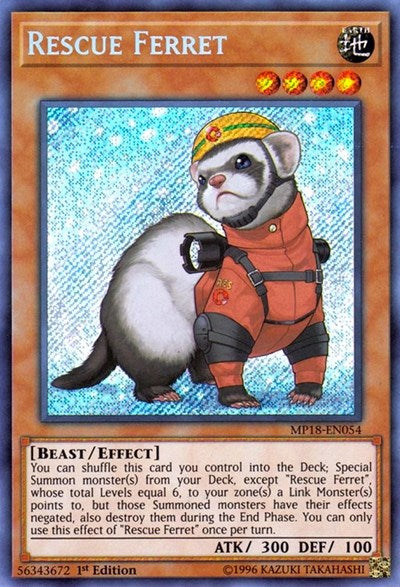 Rescue Ferret (Secret Rare) [MP18-EN054-SeR]