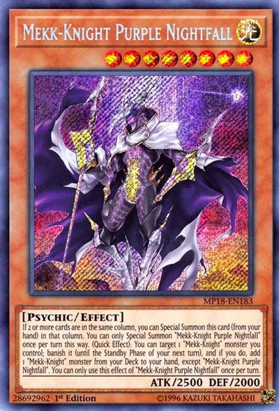 Mekk-Knight Purple Nightfall (Secret Rare) [MP18-EN183-SeR]