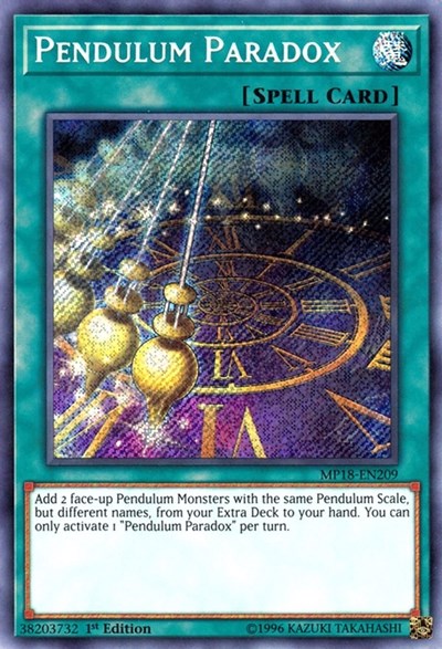 Pendulum Paradox (Secret Rare) [MP18-EN209-SeR]