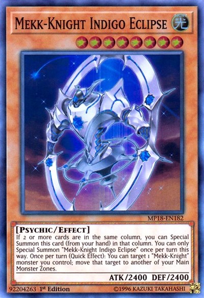 Mekk-Knight Indigo Eclipse (Super Rare) [MP18-EN182-SuR]