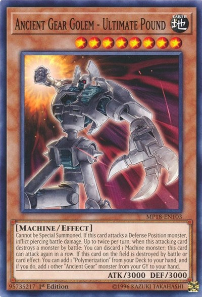 Ancient Gear Golem - Ultimate Pound (Common) [MP18-EN103-C]