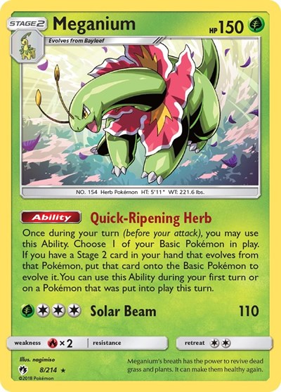 Meganium - 8/214 (Holo Rare) [LOT-8-HR]