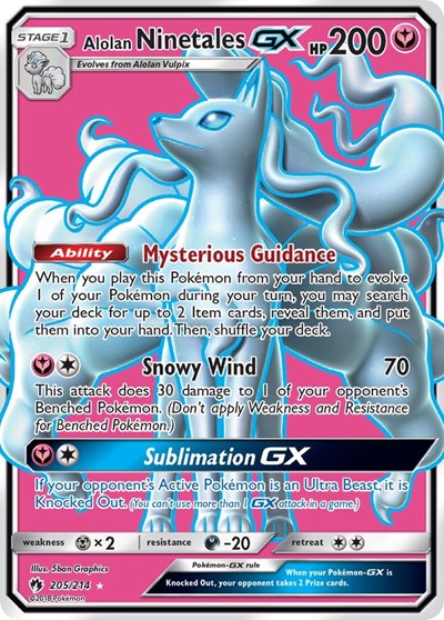 Alolan Ninetales GX - 205/214 (Ultra Rare) [LOT-205-UR]