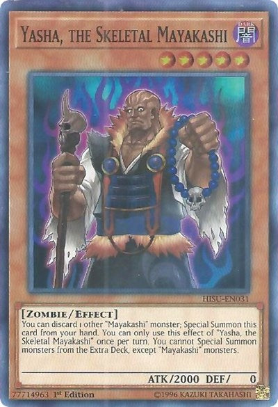 Yasha, the Skeletal Mayakashi (Super Rare) [HISU-EN031-SuR]
