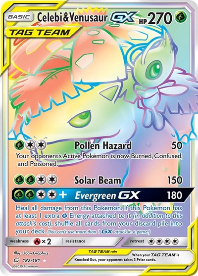 Celebi & Venusaur GX - 182/181 (Secret Rare) [TEU-182-SR]