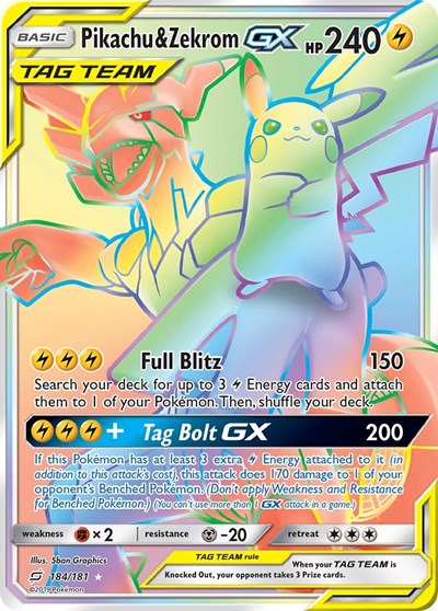 Pikachu & Zekrom GX - 184/181 (Secret Rare) [TEU-184-SR]