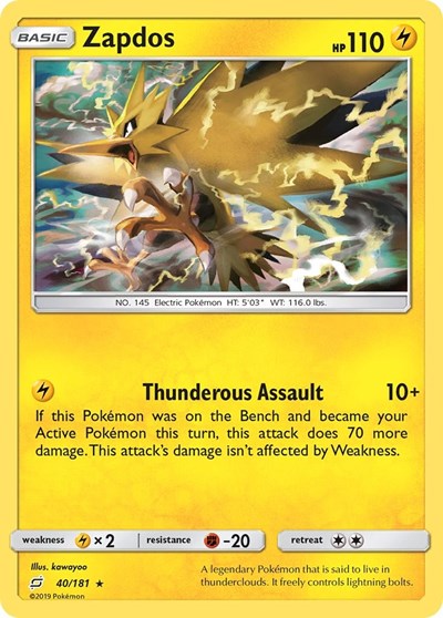 Zapdos - 40/181 (Holo Rare) [TEU-40-HR]