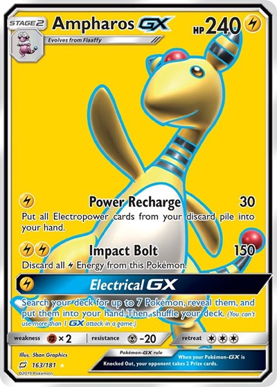 Ampharos GX - 163/181 (Ultra Rare) [TEU-163-UR]