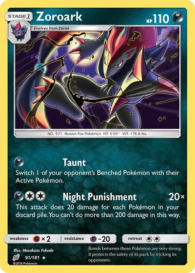 Zoroark - 91/181 (Holo Rare) [TEU-91-HR]