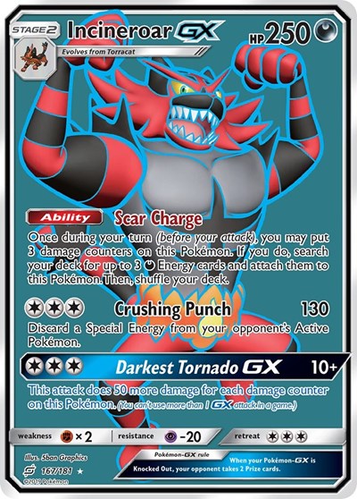 Incineroar GX - 167/181 (Ultra Rare) [TEU-167-UR]