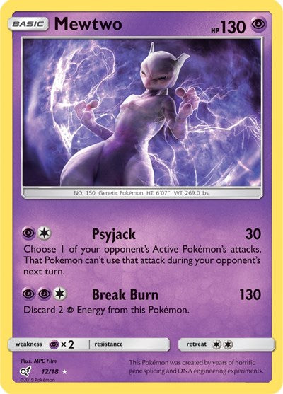 Mewtwo - 12/18 (Holo Rare) [DET-12-HR]