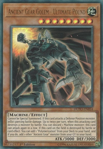 Ancient Gear Golem - Ultimate Pound (Ultra Rare) [DUPO-EN054-UR]