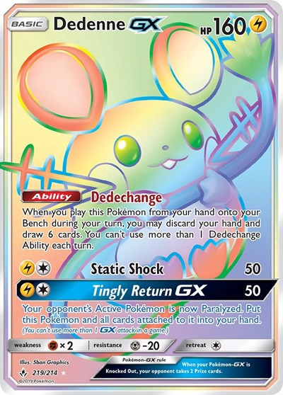 Dedenne GX - 219/214 (Secret Rare) [UNB-219-SR]