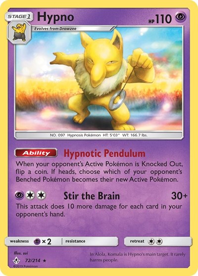 Hypno - 72/214 (Rare) [UNB-72-R]