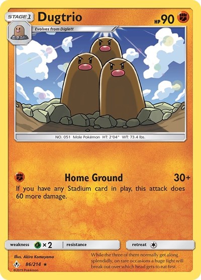 Dugtrio - 86/214 (Rare) [UNB-86-R]