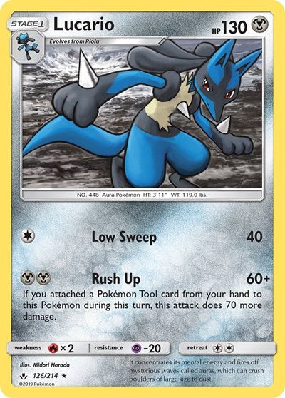 Lucario - 126/214 (Holo Rare) [UNB-126-HR]