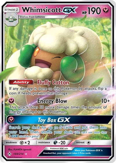 Whimsicott GX - 140/214 (Ultra Rare) [UNB-140-UR]