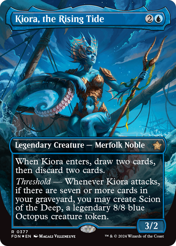Kiora, the Rising Tide - Borderless - Mana Foil [FDN-377]