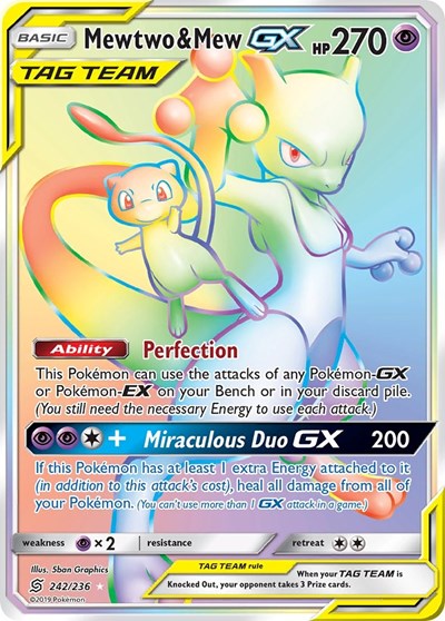 Mewtwo & Mew GX - 242/236 (Secret Rare) [UNM-242-SR]