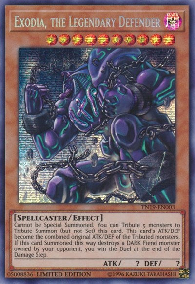 Exodia, the Legendary Defender (Prismatic Secret Rare) [TN19-EN003-PrSR]