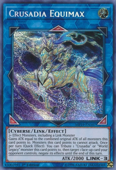 Crusadia Equimax (Prismatic Secret Rare) [MP19-EN107-PrSR]