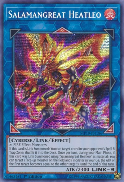 Salamangreat Heatleo (Prismatic Secret Rare) [MP19-EN186-PrSR]