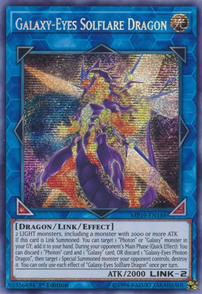 Galaxy-Eyes Solflare Dragon (Prismatic Secret Rare) [MP19-EN188-PrSR]