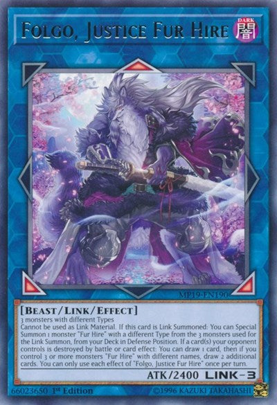 Folgo, Justice Fur Hire (Rare) [MP19-EN190-R]